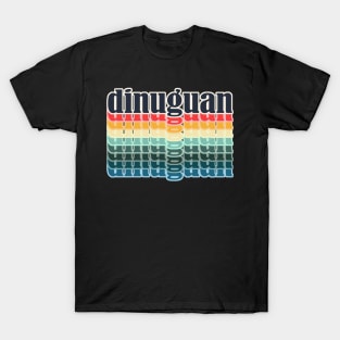 Dinuguan Typography Repeated Text Retro Colors T-Shirt